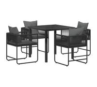 Qnhdfrt 5-Piece PE Rattan Patio Dining Set with Cushions
