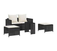 Qnhdfrt 5-Piece Stackable Black Rattan Patio Furniture Set