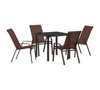Qnhdfrt 5-Piece Steel and Textilene Patio Dining Set