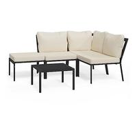 Qnhdfrt 5-Piece Steel Outdoor Patio Sofa Set with Sand Cushions