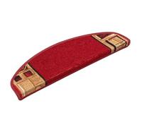 Qnhdfrt 5 Tapis d'Escalier Autoadhésifs 65x21x4 cm Rouge - Marchettes d'Escalier Antidérapantes et Insonorisantes en Polyamide Tufté pour Protection et Décoration des Marches Intérieures