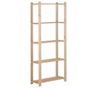 Qnhdfrt 5-Tier Solid Pine Wood Storage Shelving Unit