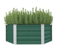 Qnhdfrt 50x50x17 Galvanized Steel Raised Garden Bed, Green | Bottomless open-base design ideal for growing vegetables, flowers, and herbs in outdoor backyard gardens.