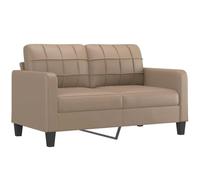 Qnhdfrt 55-inch Faux Leather Loveseat with Metal Frame, Cappuccino