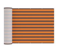 Qnhdfrt 5x20ft Balcony Privacy Screen, Orange & Brown Striped Fabric | Features built-in grommets for easy installation on backyard, garden, patio, and deck fences.