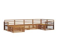 Qnhdfrt 6-Piece Acacia Wood Modular Outdoor Sofa Set