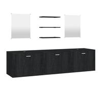 Qnhdfrt 6-Piece Black Wall-Mounted Bathroom Vanity Set