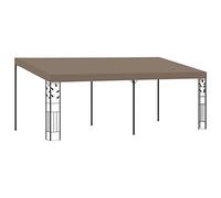 Qnhdfrt 6x3m Wall-Mounted Steel Gazebo with Extendable Canopy, Taupe