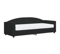 Qnhdfrt 80x200 cm Daybed with Foam Mattress, Black Fabric Sofa Bed