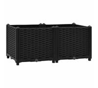 Qnhdfrt 80x40x38 cm Outdoor Plastic Raised Garden Bed, Black | Rectangular planter box designed for growing vegetables, herbs, and flowers on patios, balconies, or yards.