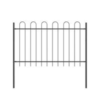 Qnhdfrt 9-Pack Powder Coated Steel Garden Fence, 15.3x1m, Grey