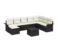 Qnhdfrt 9-Piece Brown PE Rattan Modular Patio Furniture Set