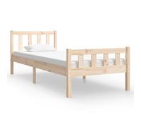 Qnhdfrt 90x190 cm Solid Pine Wood Single Bed Frame with Slats | Rustic style platform structure fits standard single mattresses; mattress is not included.
