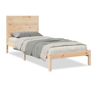 Qnhdfrt 90x220cm Extra Long Solid Pine Bed Frame with Headboard & Slats | Provides sturdy mattress support without a box spring, designed for adult or teen bedrooms; mattress sold separately.