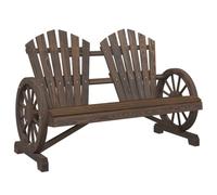 Qnhdfrt Adirondack Chaise de jardin 2 places 119 x 63,5 x 87 cm en bois de sapin massif brûlé avec dossier ergonomique et accoudoirs pour balcon, terrasse, jardin