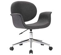 Qnhdfrt Adjustable Swivel Desk Chair with Wheels, Dark Gray Fabric