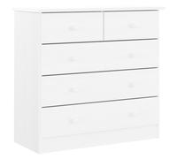 Qnhdfrt Alta Commode blanche 77 x 35 x 73 cm en pin massif avec 5 tiroirs design moderne pour chambre à coucher, salon, couloir