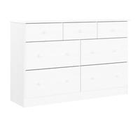 Qnhdfrt Alta - Commode en pin massif - Blanc - 112 x 35 x 73 cm - Design moderne et intemporel - Avec 7 tiroirs - Commode robuste pour chambre à coucher, salon, couloir