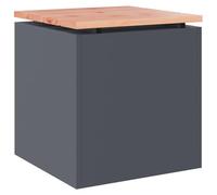 Qnhdfrt Anthracite Solid Douglas Fir and Steel Outdoor Garden Stool