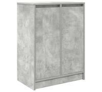 Qnhdfrt Armoire à chaussures, gris béton, 57 x 34 x 76 cm, en bois dérivé du bois, design moderne, peu encombrant, étroite, avec 8 étagères, pour couloir, chambre et cuisine