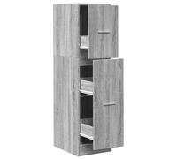 Qnhdfrt Armoire à pharmacie 30 x 41 x 118 cm, armoire polyvalente avec 3 tiroirs, commode étroite en bois gris sonoma, idéale pour le salon, le couloir et le bureau