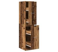 Qnhdfrt Armoire à pharmacie aspect bois vieilli, commode avec 4 tiroirs, armoire à tiroirs étroite en bois, armoire multi-usages pour cuisine ou bureau, 30 x 41 x 144,5 cm