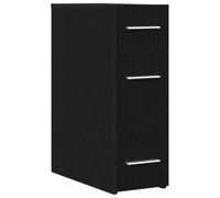Qnhdfrt Armoire à pharmacie aspect chêne noir, buffet étroit avec 3 tiroirs, commode robuste en bois pour salon, salle à manger et couloir, 20 x 45,5 x 60 cm