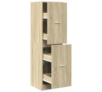Qnhdfrt Armoire à pharmacie en chêne Sonoma - Commode à 4 tiroirs - Armoire étroite en bois - Multifonction - Pour cuisine, salon, bureau - 40 x 41 x 144,5 cm