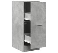 Qnhdfrt Armoire d'apothicaire gris béton 30 x 41 x 77,5 cm Armoire d'appoint en bois avec 2 tiroirs et rails en métal - Armoire de cuisine polyvalente, commode ou armoire de bureau pour espace de