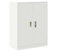 Qnhdfrt Armoire de bureau blanche 80 x 40 x 105 cm en acier au design industriel moderne avec portes verrouillables Armoire de rangement robuste pour la maison, le bureau et le bureau
