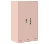 Qnhdfrt Armoire de bureau rose 60 x 40 x 90 cm en acier revêtu par pulvérisation - Armoire de rangement stable avec portes verrouillables - Design industriel moderne pour la maison, le bureau, le