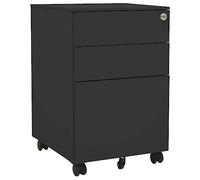 Qnhdfrt Armoire de classement à roulettes - Anthracite - 39 x 45 x 60 cm - En acier - 3 tiroirs - Verrouillable - Compatible avec lettre A4 - Format légal - Pour la maison, le bureau