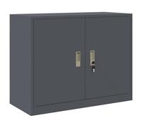 Qnhdfrt Armoire de rangement - Anthracite - 90 x 40 x 70 cm - En acier - Design industriel moderne - Robuste - Verrouillable - Pour la maison, le bureau, la salle de réunion, etc