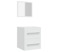 Qnhdfrt Armoire de salle de bain avec miroir - Blanc - 41 x 38,5 x 48 cm - Support en bois - Design moderne - Espace de rangement - Fixation murale pour petites salles de bain