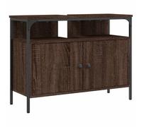 Qnhdfrt Armoire Lavabo de Salle de Bain Chêne Marron 80x30x60 cm - Meuble sous Vasque en Bois dIngénierie et Acier avec Grand Espace de Rangement - Organisateur Gain de Place pour Toilette