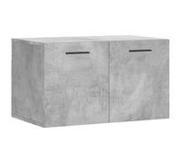 Qnhdfrt Armoire murale en gris béton - Armoire suspendue moderne pour montage mural, espace de rangement compact en bois, meuble polyvalent pour salon ou bureau, 60 x 36,5 x 35 cm