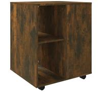 Qnhdfrt Armoire Roulante Bureau Chêne Fumé, Meuble de Rangement Informatique en Bois d'Ingénierie 60x53x72 cm, Caisson Mobile Imprimante avec roulettes pour Dossiers et Fournitures Professionnels