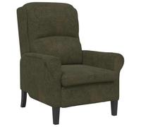 Qnhdfrt Army Green Faux Leather Armchair with Wood Frame