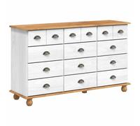 Qnhdfrt ASKIM - Commode en pin massif - Blanc - 79 x 40 x 133,5 cm - Design moderne avec 12 tiroirs - Pour chambre à coucher, couloir et salon