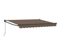 Qnhdfrt Auvent Rétractable Manuel 4 x 3 m, Store Banne Extérieur en Polyester et Aluminium avec Manivelle de 165 cm, Ombrage pour Terrasse, Jardin et Balcon, Couleur Taupe