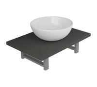 Qnhdfrt Bathroom Vanity Set with Ceramic Vessel Sink & Wood Shelf, 60x40cm