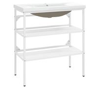 Qnhdfrt Bathroom Vanity with Ceramic Sink & Iron Frame, 81x39.5x83cm