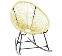 Qnhdfrt Beige PE Rattan Acapulco Chair with Steel Frame