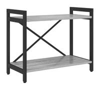 Qnhdfrt Bibliothèque Autoportante Style Industriel, Étagère de Rangement Basse en Bois d’Ingénierie, Petit Meuble pour Salon et Bureau, Coloris Gris Sonoma, 60 x 30 x 50 cm