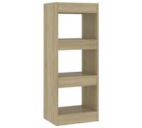 Qnhdfrt Bibliothèque Séparateur de Pièce Chêne Sonoma en Bois d'Ingénierie, Étagère de Rangement Ouverte pour Livres et DVD, Meuble Décoratif pour Salon et Couloir, 40x30x103 cm