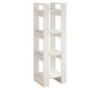 Qnhdfrt Bibliothèque Séparateur de Pièce en Bois de Pin Massif Blanc 41x35x125 cm - Étagère de Rangement Ouverte et Polyvalente sans Fond pour Livres et Décorations dans Le Salon ou Le Couloir