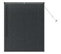 Qnhdfrt Black Aluminum Horizontal Window Blinds, 130 x 105 cm