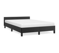 Qnhdfrt Black Faux Leather Bed Frame 120x190 cm with Headboard