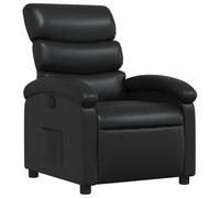 Qnhdfrt Black Faux Leather Manual Recliner Chair with Adjustable Footrest
