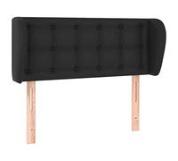 Qnhdfrt Black Faux Leather Wingback Headboard, Adjustable Height